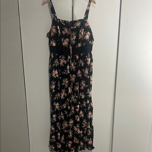 Torrid Black and Pink Floral Maxi Dress